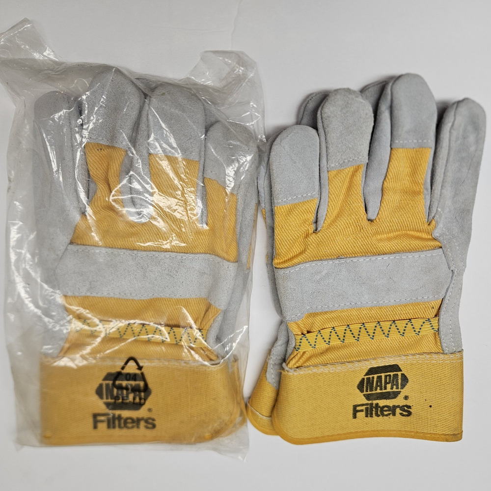 lot of 2 Leather Palm Work Gloves Napa filter Heavy Duty Reinforced Palm, XL